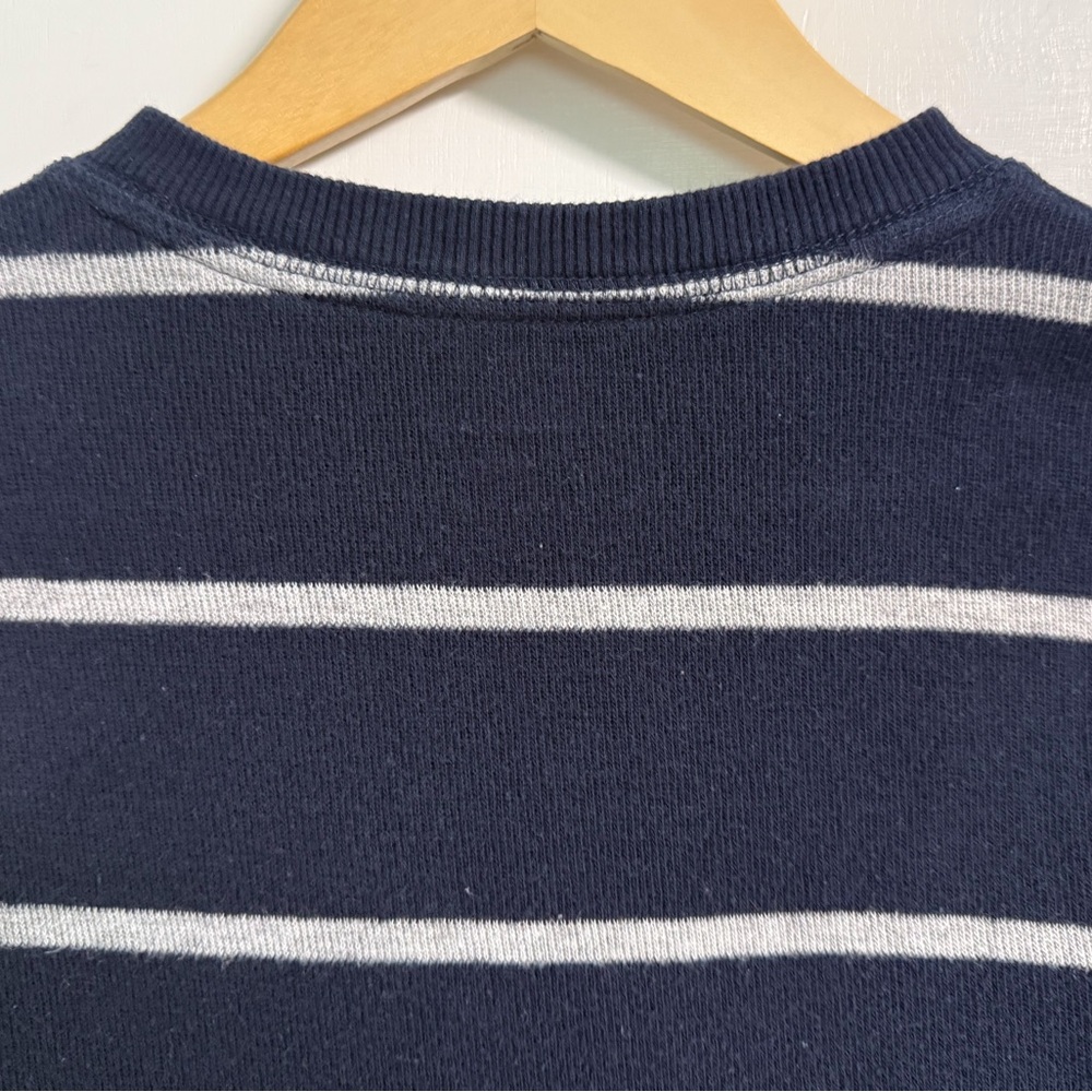 Old Navy Boys Striped Henley Shirt L 10-12 Navy Gray Cotton School Top - Picture 13 of 16